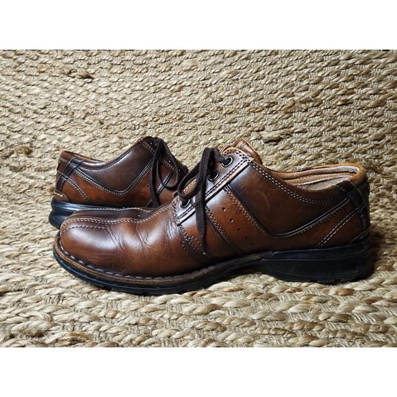 Clarks Brown Leather Lace-Up Men's 11.5 M Dress Shoes Durable Comfort Sole - Picture 7 of 12